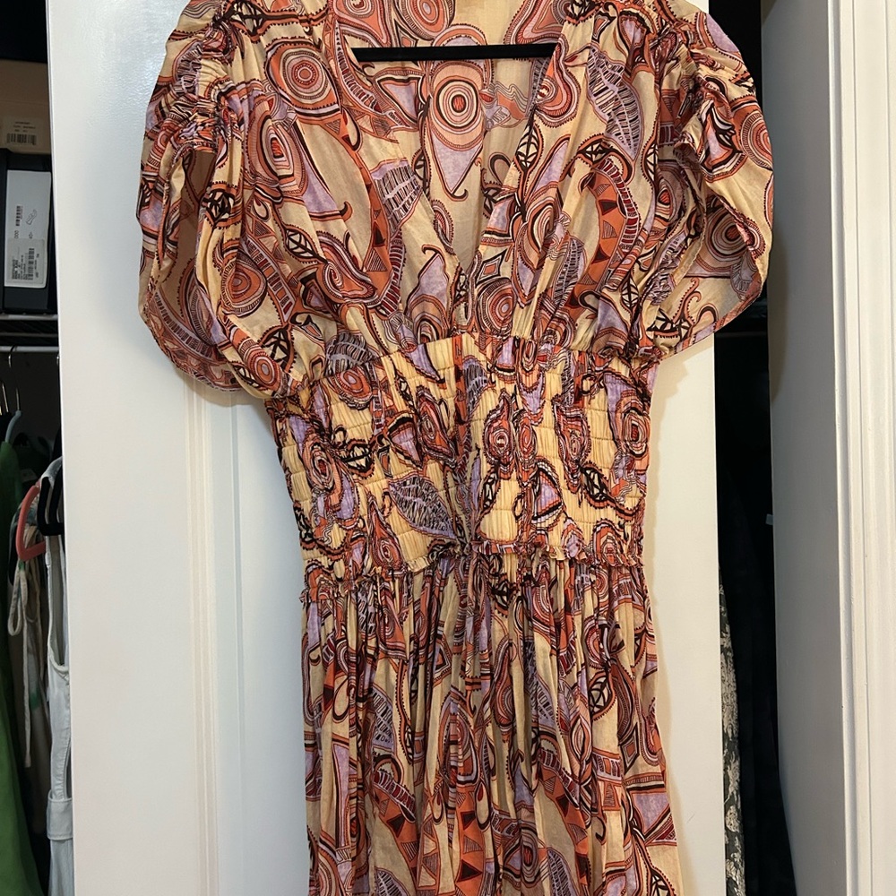 A.L.C. Multicolor Abstract Long Sleeve Dress